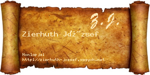 Zierhuth József névjegykártya